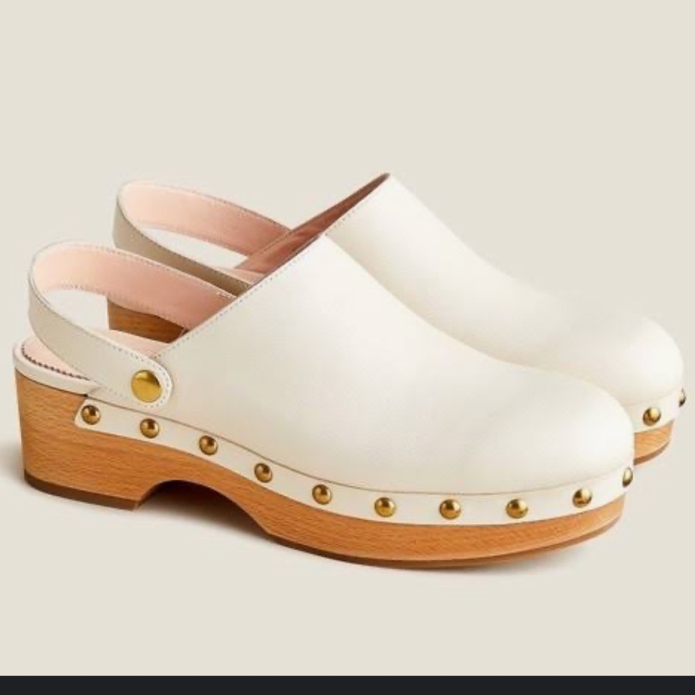 J. Crew cream-colored clogs